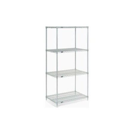 Nexel    Stainless Steel Wire Shelving Starter Unit - 5 Tier - 36W X 24D X 63H